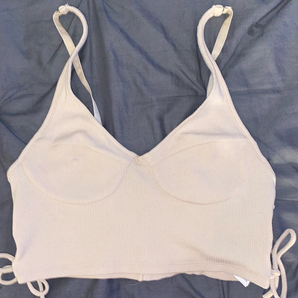 Knit Top Beige Crop Top